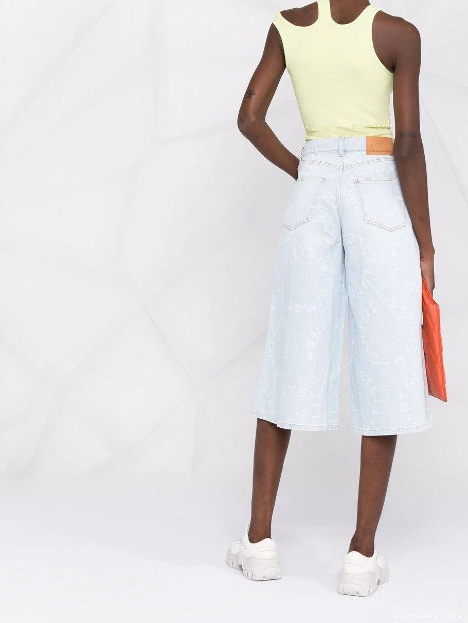Affordable McCartney Stella Logo distressed culottes Stella Women denim 0819